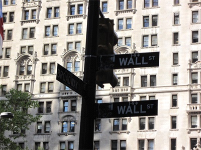 Wall Street sign New York